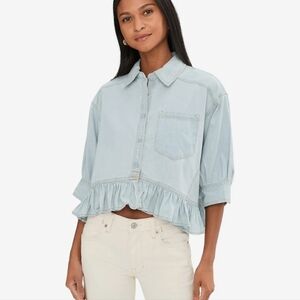 We The Free Light Blue Denim Shirt